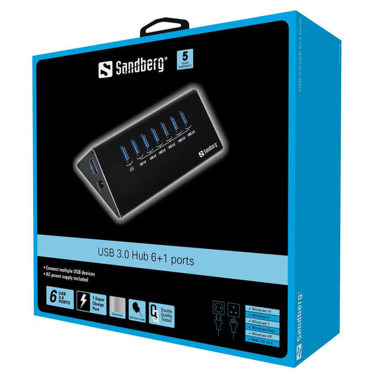 Sandberg Hub 6+1 порти, USB 3.0